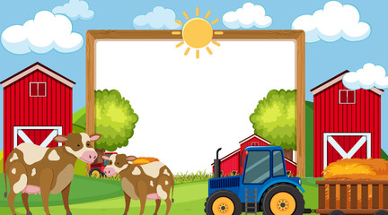 Border template with farm scene in background