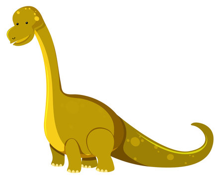 Single picture of brontosaurus in yellow