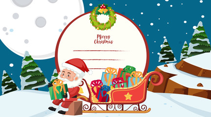 Border template with christmas theme in background