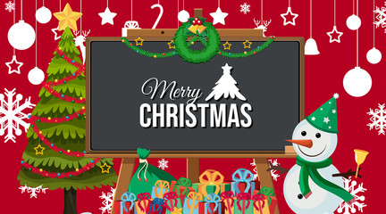 Border template with christmas theme background