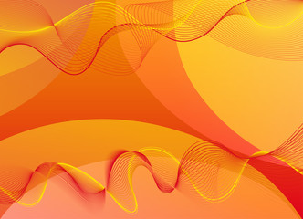 Background template design with orange waves