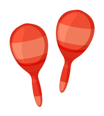 Isolated maracas in red color