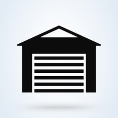 car Garage Door. vector modern icon design illustration