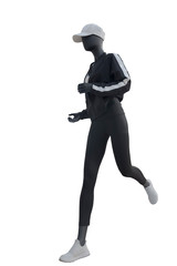 Running female mannequin.