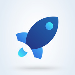 Campaign launch rocket, modern icon design illustration