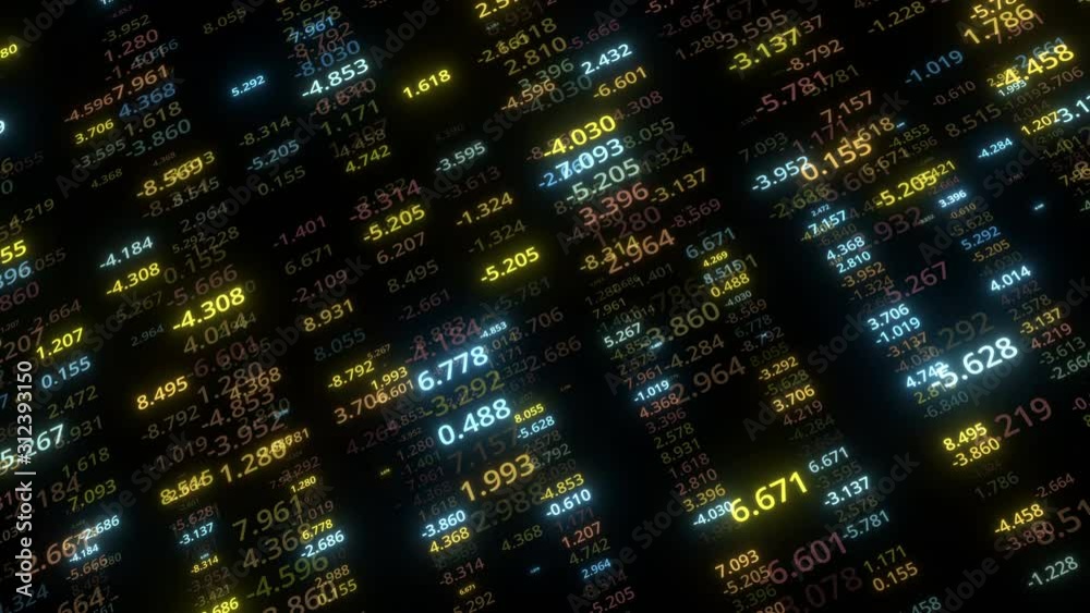 Canvas Prints falling numbers big data background