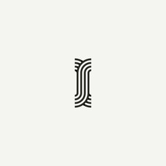 I logo. Abstract letter I logo design. Line creative symbol. Logo branding. Universal vector icon - Vector