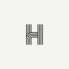 H logo. Abstract letter H logo design. Line creative symbol. Logo branding. Universal vector icon - Vector