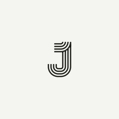 J logo. Abstract letter J logo design. Line creative symbol. Logo branding. Universal vector icon - Vector