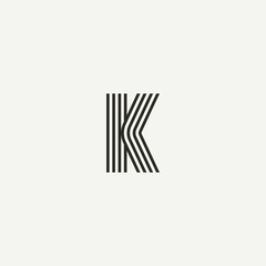 K logo. Abstract letter K logo design. Line creative symbol. Logo branding. Universal vector icon - Vector