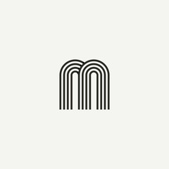 M logo. Abstract letter M logo design. Line creative symbol. Logo branding. Universal vector icon - Vector