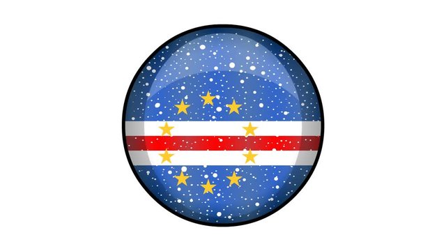 Animated Cape Verde flag cartoon illustration with glitter animation