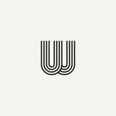 W logo. Abstract letter W logo design. Line creative symbol. Logo branding. Universal vector icon - Vector
