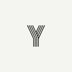 Y logo. Abstract letter Y logo design. Line creative symbol. Logo branding. Universal vector icon - Vector
