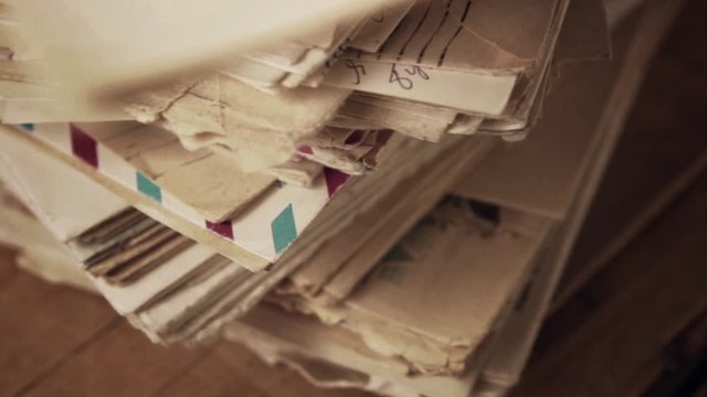 Paper postal letters in the box