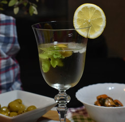 vermouth prepared with snacks