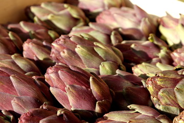 Red artichoke on the marketplace