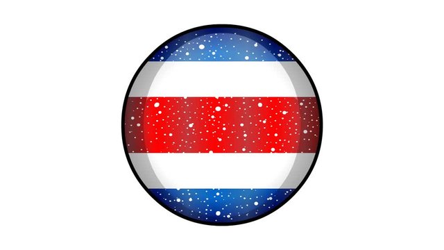Animated Costa-Rica flag cartoon illustration with glitter animation