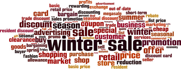 Winter sale word cloud