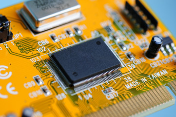 Close up of electronic circuit board