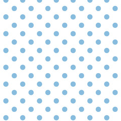Blue and white polka dot seamless pattern