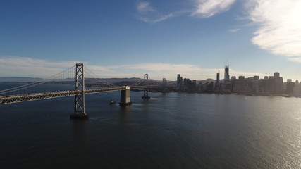 Aerial view of the bay bridge, San Francisco
