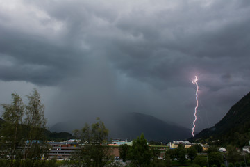 lightning strike at night