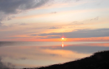 seascape with clouds on christmas evening
