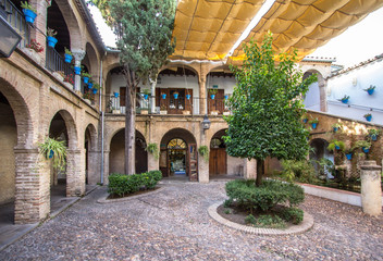 Fototapeta na wymiar Courtyard decorated with flowers, Cordoba, Spain