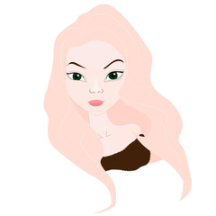 Cartoon girl avatar. Vector art