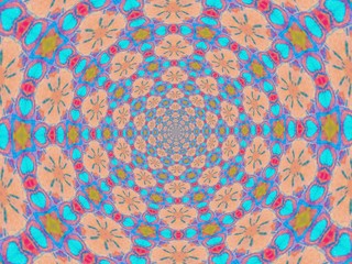 Colorful digital graphic kaleidoscope symmetry mandala style in laser light sunray trial pattern, Tie Dye , spiderweb art abstract background for art projects, banner, business,   card, 3D, template