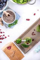 Diet and healthy green fruit smoothie