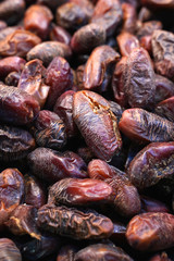 Dried dates for food texture. Selective focus