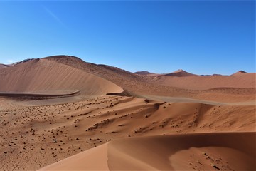 Plakat Beautiful scenic panorama view from big daddy also known as Dune 45 in Namib Naukluft Nationalpark, Sossusvlei, Namibia