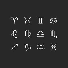 Set of zodiac signs. Vector illustration.