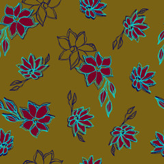 pattern of flower_ocher