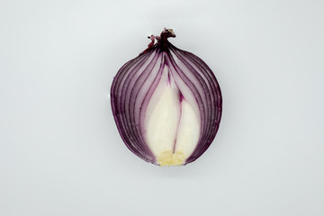 red onion on white background