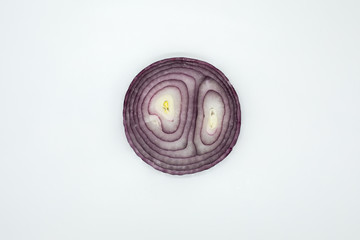 red onion on white background