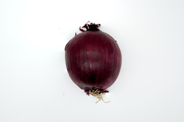 red onion on white background