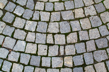 Paving slabs. Radius laying