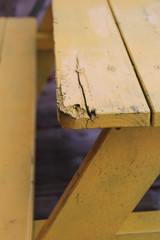 yellow picnic table