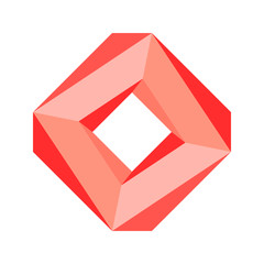 Vector geometric abstract figure in pink for logos and design.