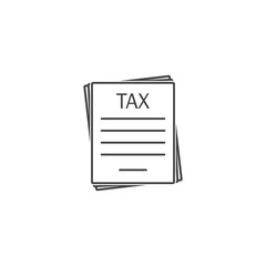 Vector tax form icon on white isolated background. Layers grouped for easy editing illustration. For your design.