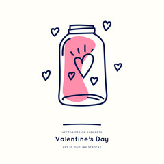 Love doodle icon isolated on white, hand drawn vector illustration. Happy Valentine's Day. Concept for card, children print, social media post