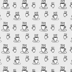 coffee pattern in transparent background