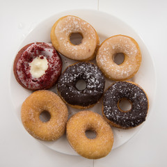 donuts on white background