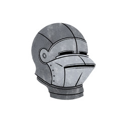 Medieval helmet. Hand painted illustration isolated on a white background.
