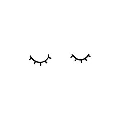 sleepy eyes illustration in white background