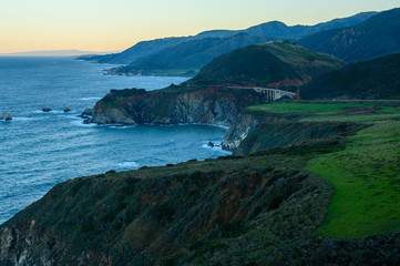 Bridge Along Big Sur Coastal Highway with Ocean