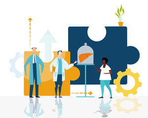 Doctor making talk about organs transplant.  Medical and health concept Illustration